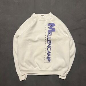 Vintage 1987 JOHN MELLENCAMP The Lonesome Jubilee Size Large White Sweatshirt